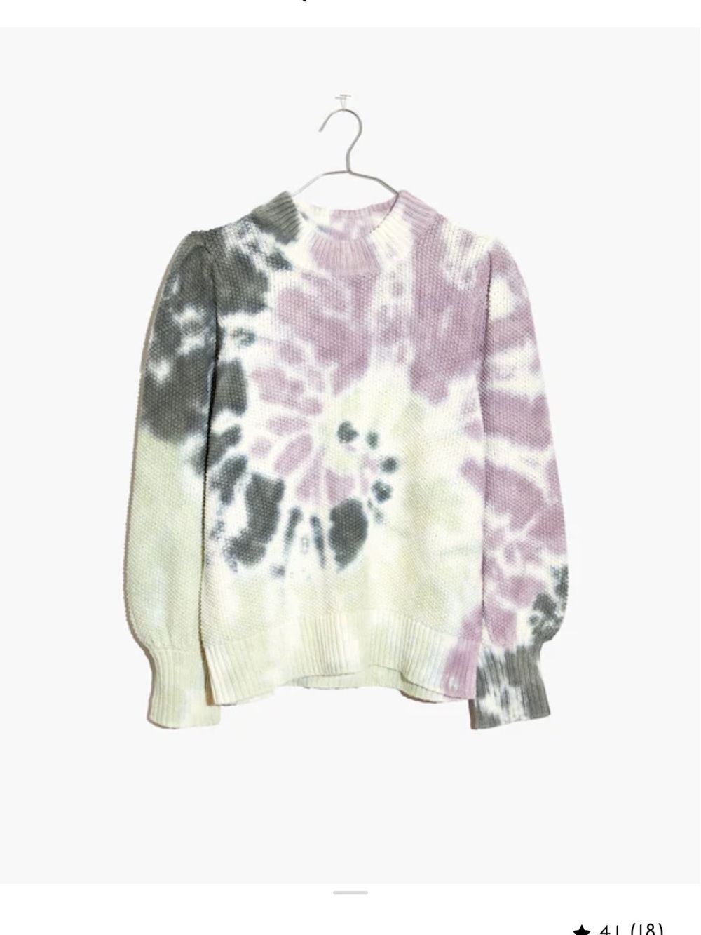 Madewell Tie-Dye Puff-Sleeve Sweater